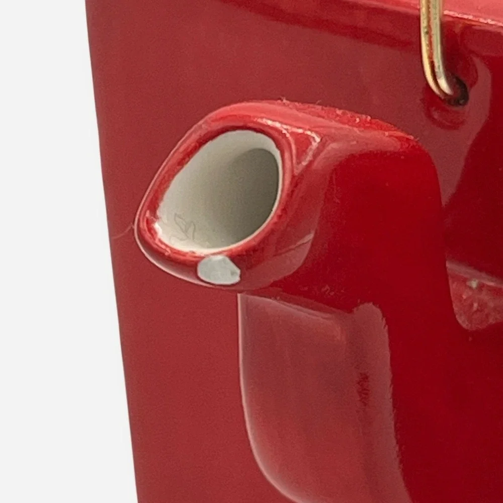 Fitz Floyd Ceramic Red Take Out Chinese Food Box Teapot Tea Buddha‎